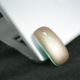 thumbnail image 2 of 2.4G Wireless Slim Less Noise 3 Adjustable DPI 7-color Breathing Rechargeable for Laptop Computer, Gold Gold With Light, 2 of 7