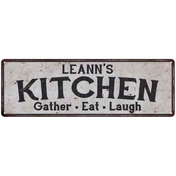 LEANN's Kitchen Rustic Chic Decor Gift 6x18 Sign 106180051359