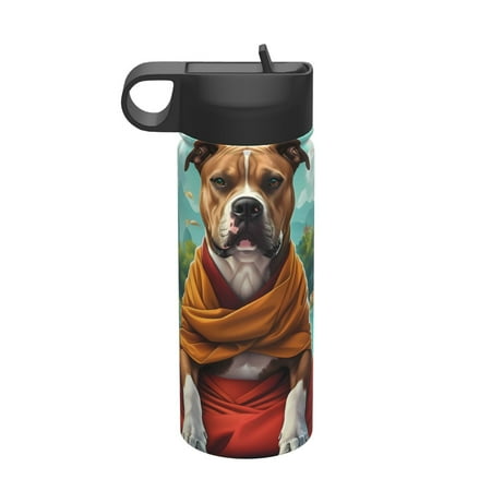 

Matuu Meditating French Bulldog for 18oz Durable Thermal Cups Keep Drinks Cold & Hot Insulated Coffee Mug with Lid (With Straw)
