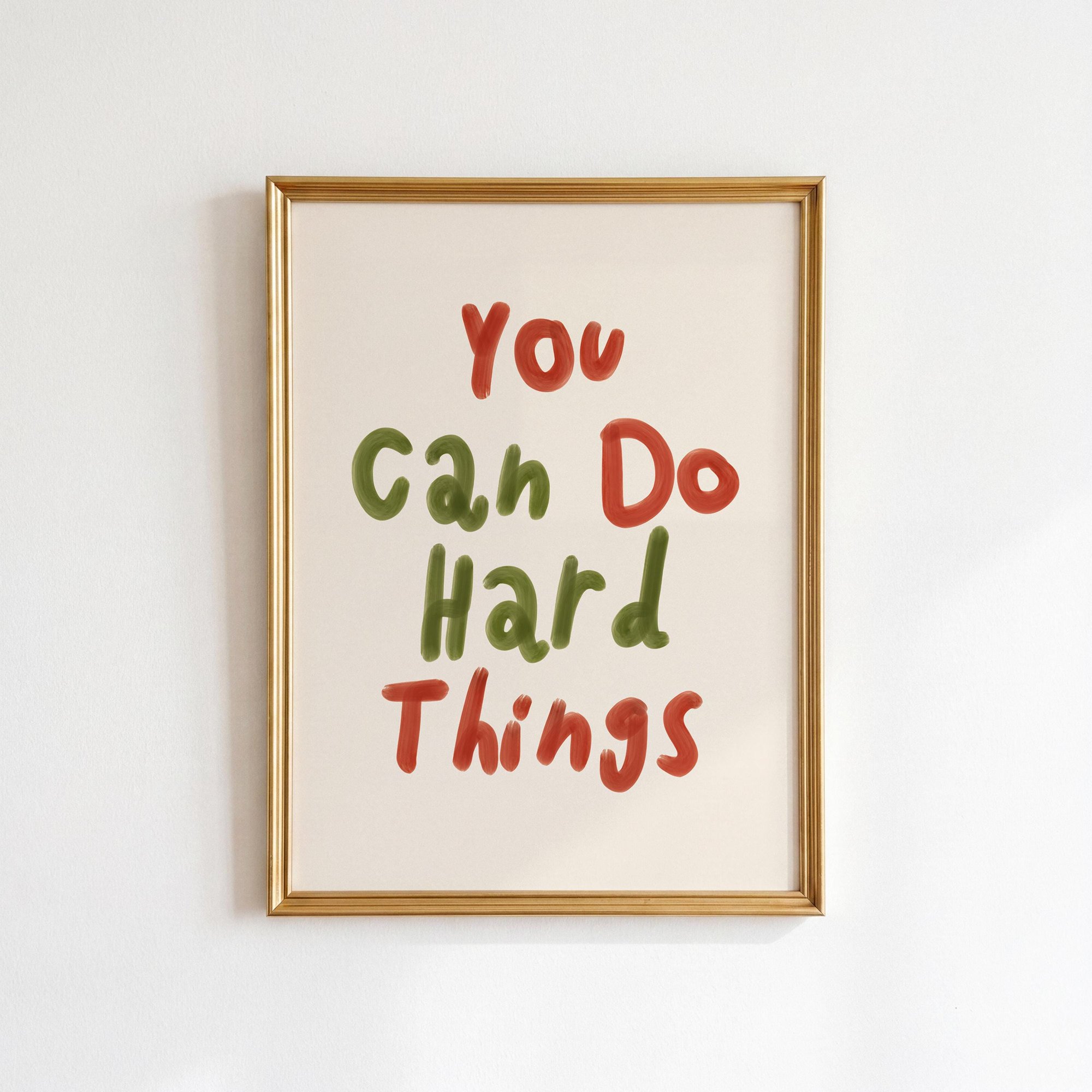 You Can Do Hard Things Print: Self Love Retro Affirmation Poster Motivational Wall Art Poster Print Only