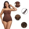thumbnail image 3 of JGGSPWM Bodysuit for Women Tummy Control Shapewear Seamless Tight Strapless Suspender Body Clothes Body Shaping Open Jumpsuit Brown XXXXL, 3 of 7