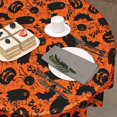 thumbnail image 5 of Halloween Tablecloth 60 Inch Round Spider Web and Pumpkin Table Cloth Ghost Washable Polyester Tablecloths for Holiday Dinner Room Picnic Indoor Outdoor Halloween Party Decorations, 5 of 6