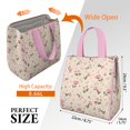 thumbnail image 3 of Pioneer Flower Floral Print Pattern Insulated Lunch Bag for Women & Adults,Large Portable Soft Cooler Lunch Bag,Thermal Food Storage Tote with Pearl Cotton,8.66L,8.75x5.75x9.5 Inch, 3 of 6
