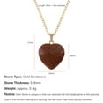 thumbnail image 4 of Natural Stone Heart Gemstone Healing Crystal Pendant Lucky Blessing Energy Necklace for Women Men, Gold Sandstone, 4 of 6