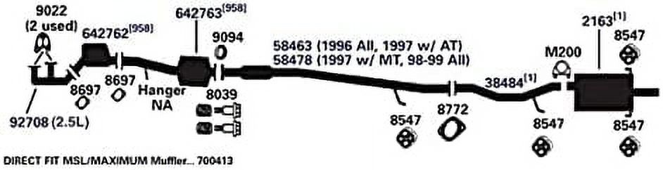 AP 8039 Exhaust Bolt and Spring Fits select: 2006-2007 SUBARU B9 TRIBECA, 2008-2014 SUBARU TRIBECA