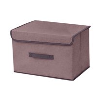 Collapsible Linen Storage Box - Foldable Fabric Storage Container for Clothes, Towels & Household Items, Large 36x23x24cm or Small 26x19x16cm