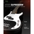thumbnail image 3 of Donner Bajo eléctrico de 4 cuerdas, bajo estándar de tamaño completo, kit para principiantes estilo PB, negro para principiantes, con bolsa para lecciones en línea gratuita, correa de guitarra y cable, 3 of 5