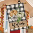 thumbnail image 5 of Thanksgiving Fall Flags for Outdoors 28 x 40 Double Sided,Buffalo Plaid with Welcome Pumpkins House Flags,Autumn Decorative Yard Flags,Seasonal Garden Flags for Farmhouse Porch Holiday Outside, 5 of 6