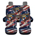 thumbnail image 5 of HUISEFOR American Flag Eagle Car Seat Cover Set 4 Pieces Breathable Front and Back Seat Covers Protectors Elastic Polyester Easy to Installation Universal Fit for Most Cars SUVs, 5 of 6