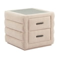 thumbnail image 2 of Soffice Nightstand Beige End Table, Modern Style, Tempered Glass rectangular shape tabletop, MDF, Indoor Bedroom, 2 of 12