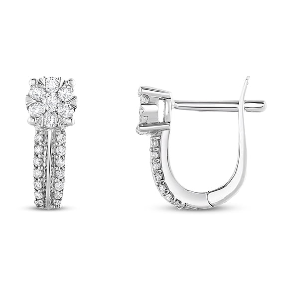 Diamaison 1/2 Cttw Natural White Diamond Fashion Earrings for Adult in 10Kw Gold
