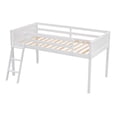 thumbnail image 5 of Loft Bed with Ladder, Ladder Can be Placed on the Left or Right, Wooden Loft Beds Frame with Safety Guaranteed, Wood Low Loft Beds with Ladder(White, Twin), 5 of 9