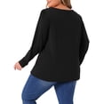 thumbnail image 4 of DARING DIVA Women's Plus Crew Neck T Shirt with Front Tucks 4X Black, 4 of 6
