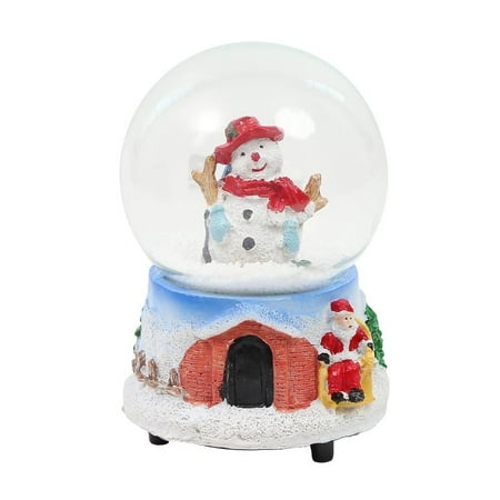 Snow Globe Mason Jar Elegantoss Christmas Musical Snow Globe with Snowman Inside, Falling Snowflakes in Polyresin ()