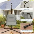 thumbnail image 4 of Spaco Hammock Chair with Stand and PA Coating Cushion, Hanging Swing Chair with Steel Frame for Patio, Beach, Gray, 4 of 11