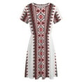 thumbnail image 4 of Ukrainian Vyshyvanka Embroidery Women's Dress Short Sleeve Summer Sundress Summer Women Clothes, 4 of 7