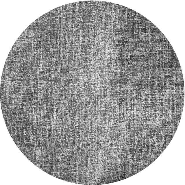 Ahgly Company Tapis Rond Lavable en Machine Intérieur Transitionnel Gris Nuage Gris, 4 Pieds Rond