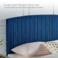 thumbnail image 4 of Platform Bed Frame, Queen Size, Blue Navy, Velvet, Modern Contemporary, Bedroom Master Guest Suite Room, 4 of 9