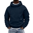 thumbnail image 4 of Men's Hooded Pullover Solid Color Long-sleeved Sweatshirt for Man Fall Winter, 4 of 7