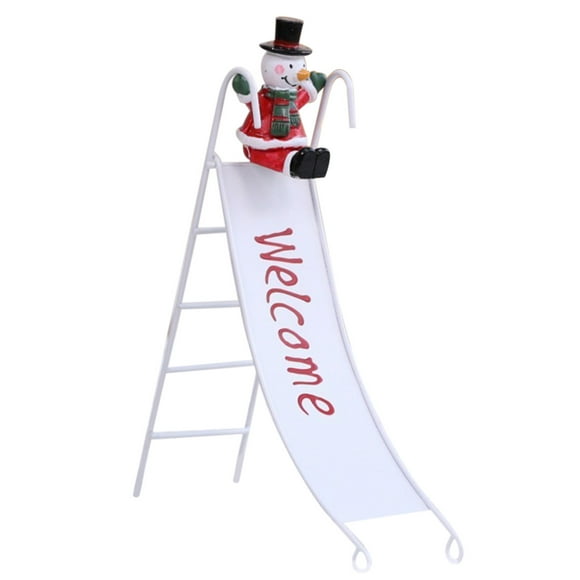 Old Man Gifts Christmas Slide Old Man Decorative Ornaments Christmas Scene Layout Iron Slide Snowman Elks Decorative Ornaments Snowman Christmas Ornaments