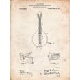 thumbnail image 2 of Borders, Cole 12x14 White Modern Wood Framed Museum Art Print Titled - PP514-Vintage Parchment Gibson Mandolin Tailpiece Patent Poster, 2 of 4