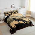 thumbnail image 3 of Homewish Female Men Women Safari Wolf Bedding Comforter Set 2pcs,Jungle Animal Twin Comforter Sets Microfiber,Vintage Cabin Breathable Bedding Set,Breathable Home Decor,Reversible, 3 of 8