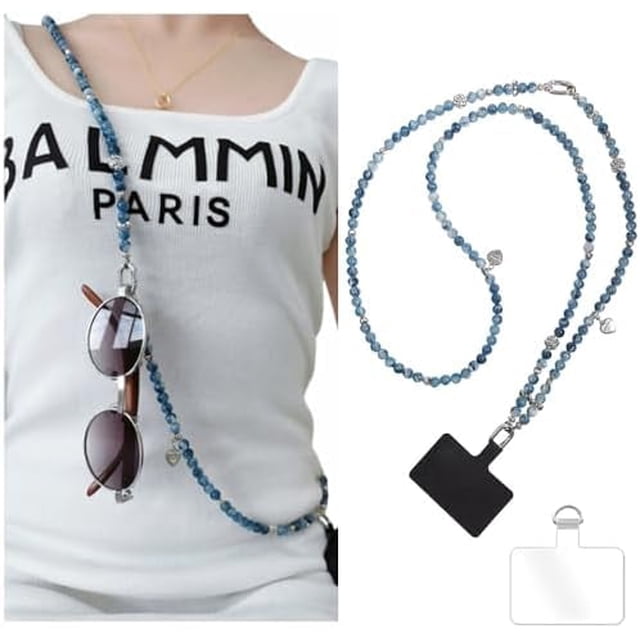 KOMI Phone Crossbody Chain CellPhone Lanyard,Universal Phone Chain Strap with Tether Patches Compatible with Most Phones
