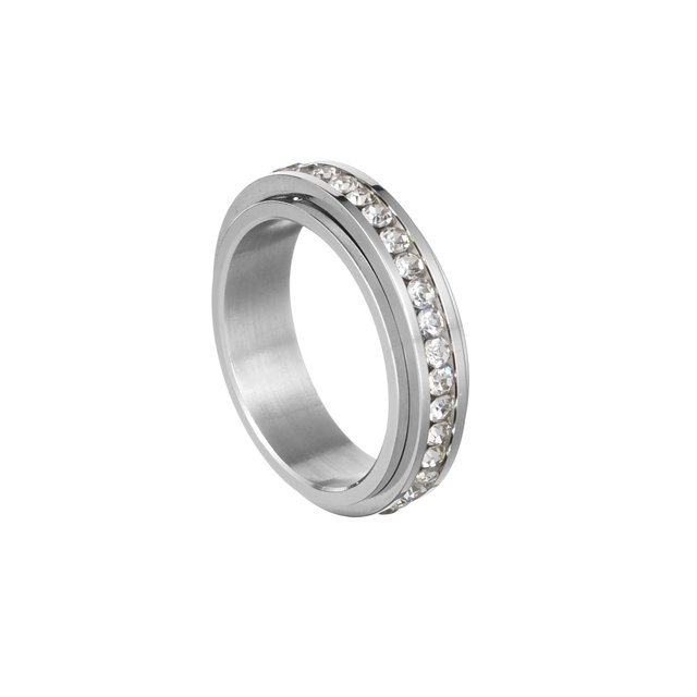 Anxiety Ring For Men Women Fidget Rings Stainless Steel Rotate Moon Star Roman Numerals Chain Rotating Ring 2022 Zircon 5