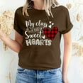 thumbnail image 1 of Pisexur T-shirt de la Saint-Valentin Haut T-shirt de la Saint-Valentin pour Femme Amour Imprimé T-shirt à Manches Courtes Haut à Manches Courtes Col Rond Haut/chemise, 1 of 5