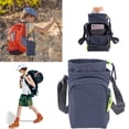 thumbnail image 3 of Water Bottle Holder with Strap Adjustable Strap Crossbody Water Bottle Bag with Front Pocket Drawstring Water Bottle Carrier for Hiking Camping (Grey), 3 of 13