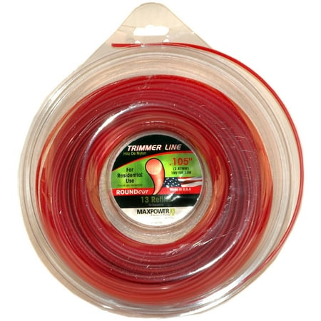 Maxpower 333105 .105" x 195' Red Round Cut Residential Grade Trimmer Line