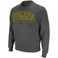 thumbnail image 2 of Men's Colosseum Charcoal Wyoming Cowboys Arch & Logo Tackle Twill Pullover Sweatshirt, 2 of 3