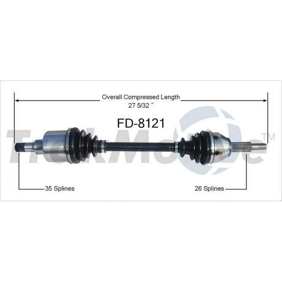 TrakMotive CV Axle Shaft P/N:FD-8121 Fits select: 2004-2007 FORD FREESTAR, 2004-2007 MERCURY MONTEREY