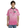 thumbnail image 4 of Floral Pink Ribbon Bowling Jersey 3D Bowling Polo Bowling Shirt for Team, 4 of 5