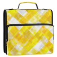 thumbnail image 2 of Water-Resistant 3-Ring Binder Organizer with Multiple Pockets Zipper Binder Bag for Office Yellow and White Checkered Squares, 2 of 8
