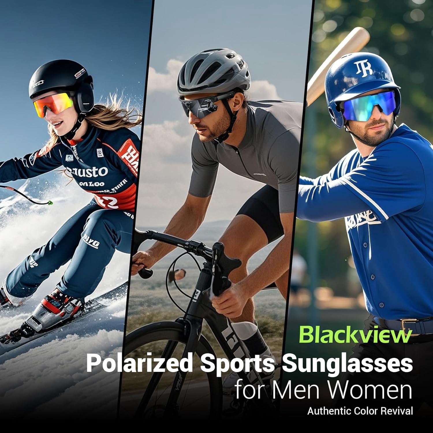 Blackview AI Smart Audio Sunglasses with Bluetooth: Polarized Sports Glasses for Men & Women, Built-in Speaker & Mic, Voice Control, UV400 Protection for Cycling Running Driving