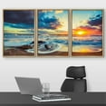 thumbnail image 2 of wall26 - 3 Piece Framed Canvas Wall Art - Beautiful Cloudscape Over The Sea, Sunrise Shot - Modern Home Art Stretched and Framed Ready to Hang - 24"x36"x3 Natural, 2 of 5