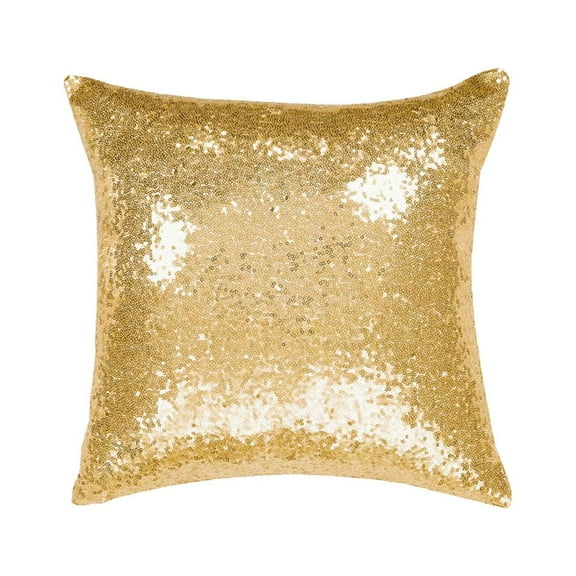 Unique Bargains 1Pcs Glitter Sequins Throw Pillow Covers 18" x 18" Gold