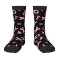 thumbnail image 1 of Kdxio Breast Cancer Awareness Print Children's Socks for Daily Wear and Sports Use Colorblock Mid-Calf Design Breathable Material, 1 of 5