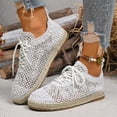 thumbnail image 2 of Womens Shoes,Casual Shoes Round Toe Flat Soled for Comfort Wear Large Casual Shoes for On Design,Shoes for Women,White,8, 2 of 9