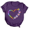 thumbnail image 4 of Ashosteey Women Summer Tshirt Rainbow Heart Graphic Tee Rainbow Puppy Footprints Print Tops Cute Funny Graphic Shirts Short Sleeve Round Neck Pullover 2024, 4 of 6