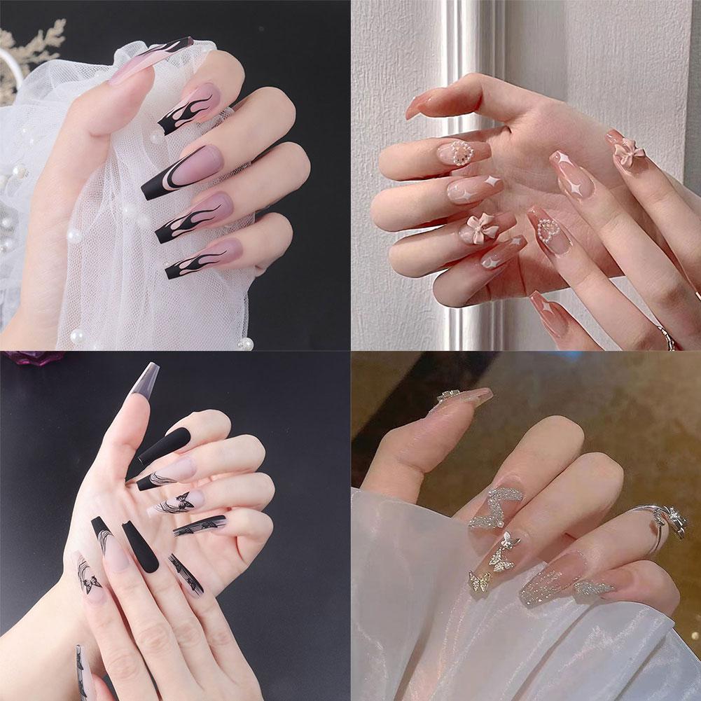Black Flame French Ballet Female Butterfly Ballet False Nails B3Y0 R7D6