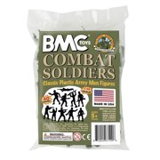 BMC Classic OD Green Plastic Army Men - 40pc WW2 Soldier Figures - Made in USA