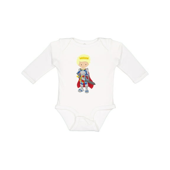 Inktastic Boy Prince, Knight In Shining Armor, Blond Hair Boys Long Sleeve Baby Bodysuit