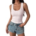 thumbnail image 2 of Sheghy Camisole Tops for Women 100%Cotton Women's Personalized Perforated Rhinestone Slim- Waist-cinching Outerwear Camisole, 2 of 9