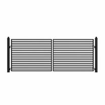 ALEKO Milan Style Dual Swing Galvanized Steel Driveway Gate 14 feet Black