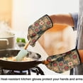 thumbnail image 4 of Pioneer Flower Floral Print Pattern Oven Mitt 2-Pack Set, Heat Resistant Kitchen Gloves, 7.7" X 12", 4 of 6