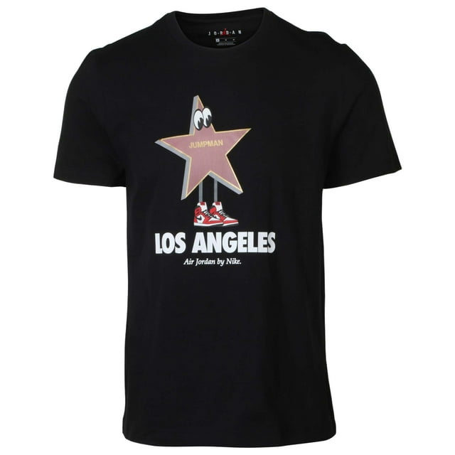 Jordan Men's Nike Los Angeles Star Character Graphic Tee (Black, Medium)