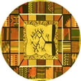 thumbnail image 1 of Ahgly Company Machine Washable Indoor Round Southwestern Yellow Country Area Rugs, 3' Round, 1 of 4