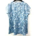 thumbnail image 3 of Plus SizeWomen's Floral Print V Neck Lace Trim Blouse, Casual Short Sleeve Summer Top, 3 of 6